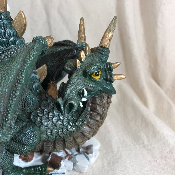 The Mystical Wizard Dragon Figurine Fantasy Mythical Fantasy Art Deco - Picture 3 of 9